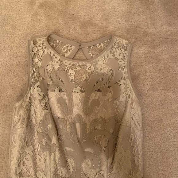 Beige/Cream Lace Dress. - Picture 2 of 3